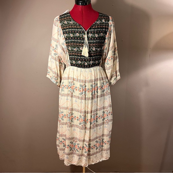 Reborn J Floral Wrap Ruffled Dress
